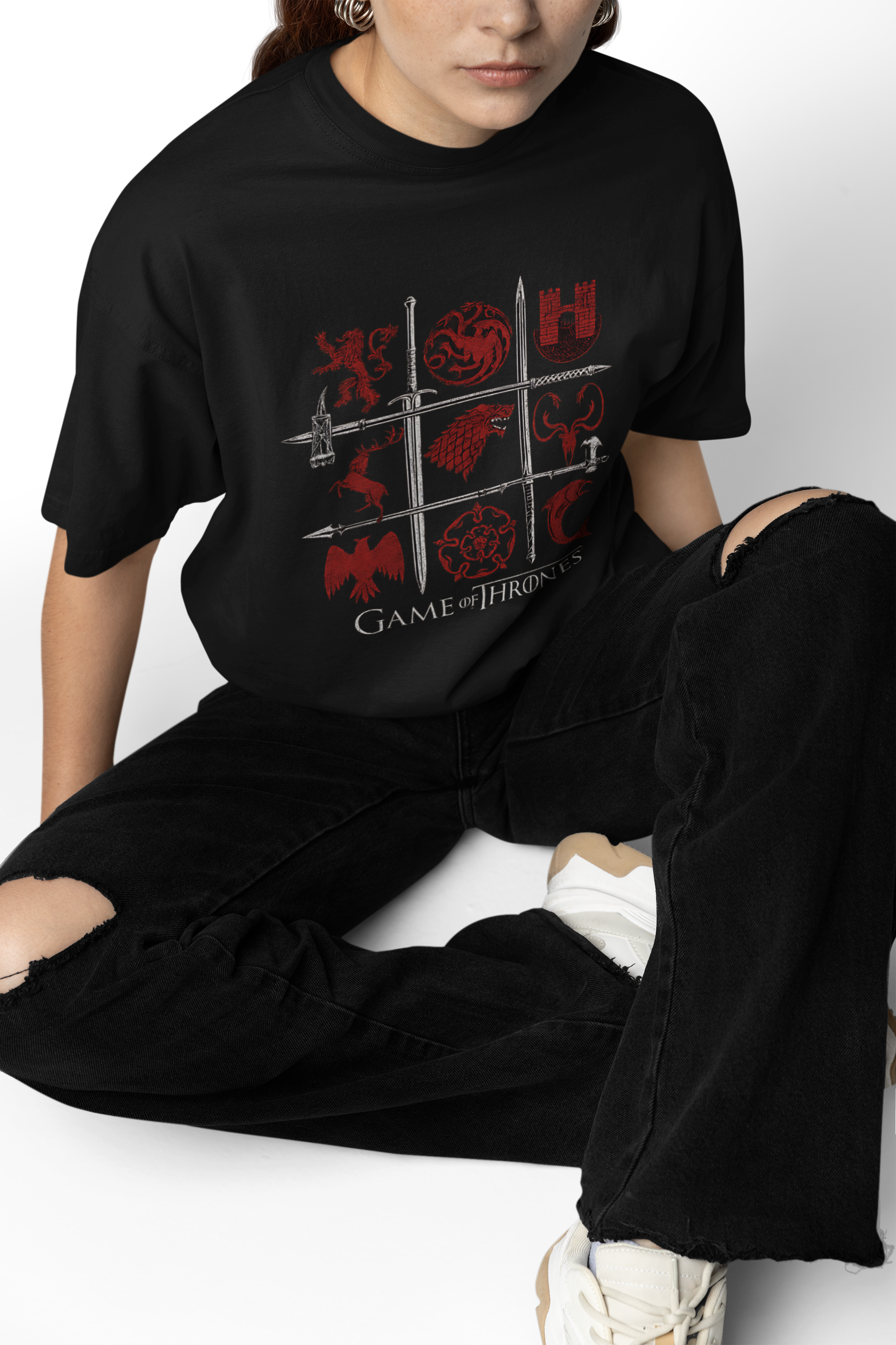 Thrones Game Design oversized T-Shirts
