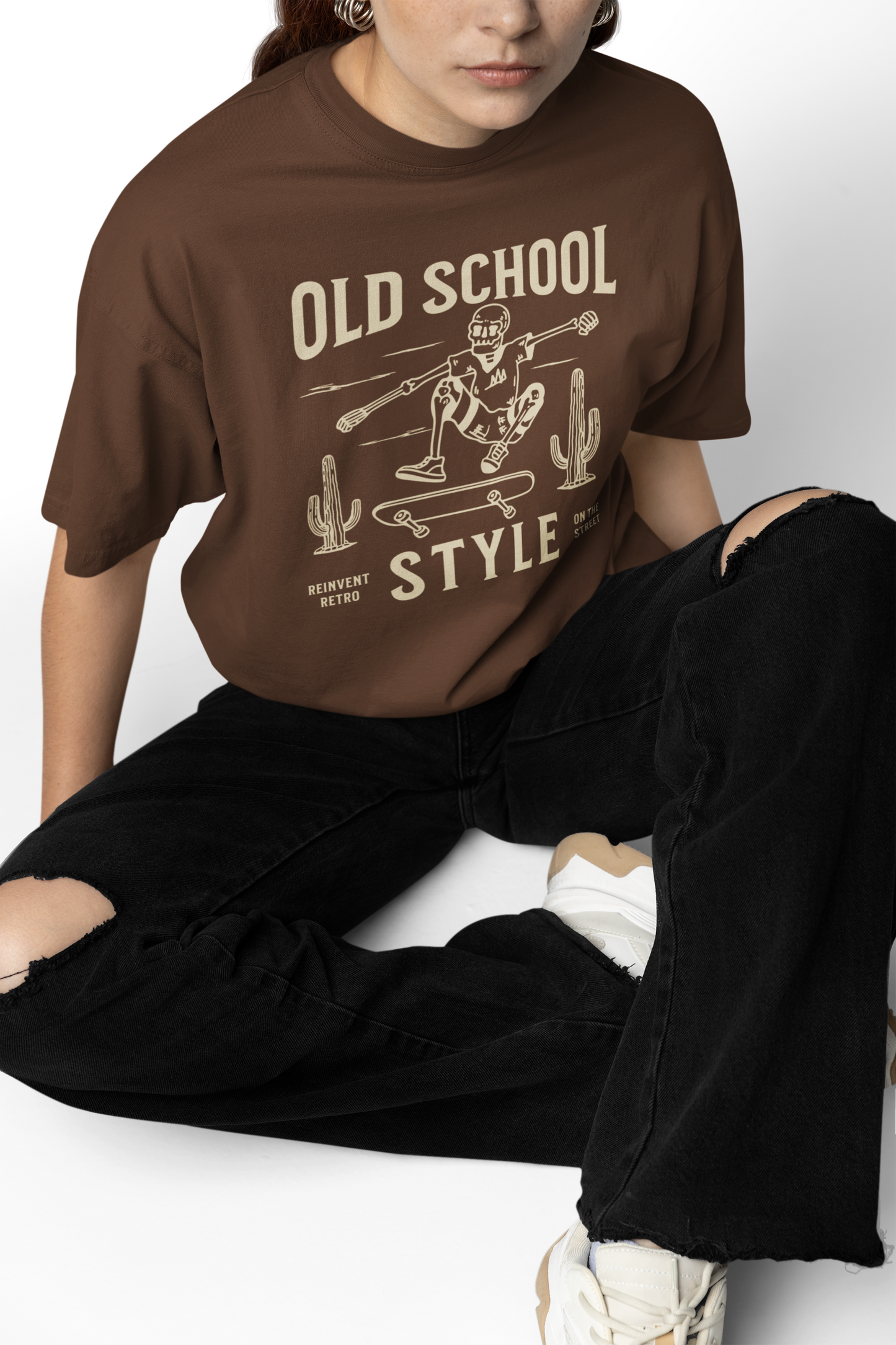 Reinvent Retro Oversized T-Shirt Vintage Graphic Streetwear