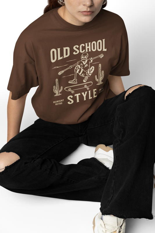 Reinvent Retro Oversized T-Shirt Vintage Graphic Streetwear