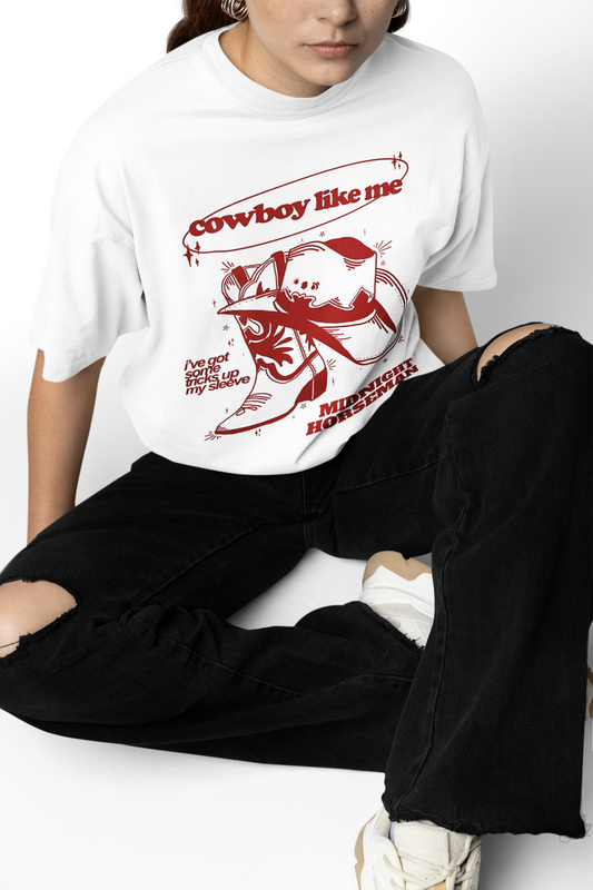 Cowboy Graphic Oversized T-Shirt Western Streetwear Style