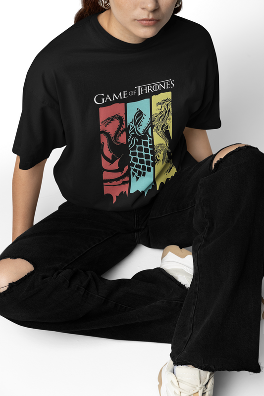 Game of Thrones Animal Graphic oversized T-Shirts
