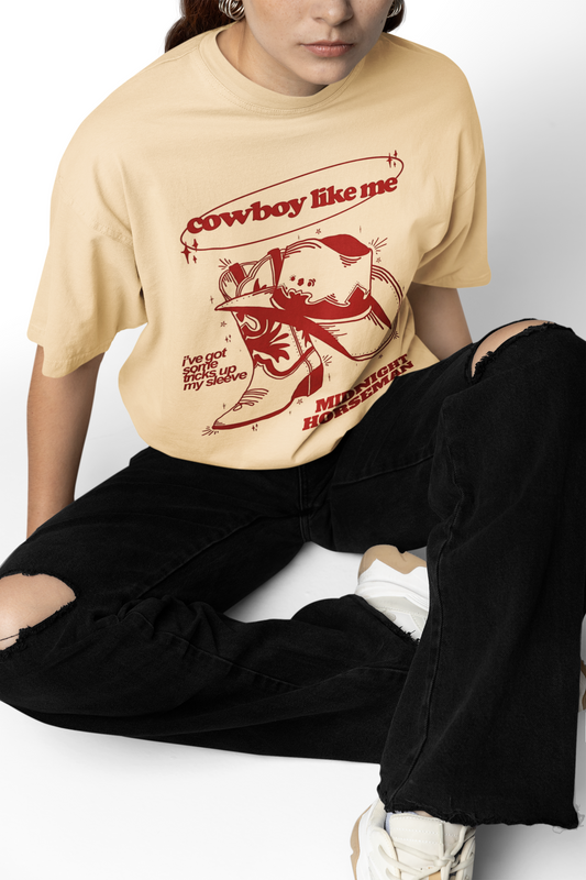 Cowboy Graphic Oversized T-Shirt Western Streetwear Style
