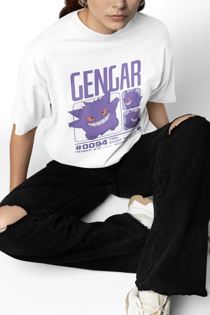 Gengar 94 Oversized T-Shirts Ghost Pokemon Streetwear Style