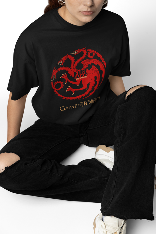 Game of Thrones Dragon Graphic oversized T-Shirts