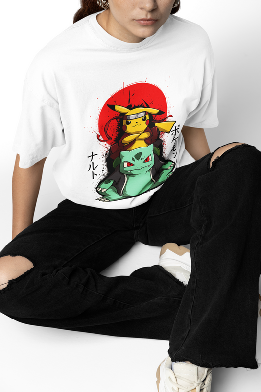 Pikachu Bulbasaur Oversized T-Shirt – Bold Graphic Streetwear