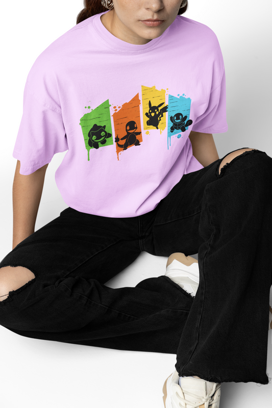 Pokemon Type Oversized T-Shirt – Relaxed Fit Anime-Inspired
