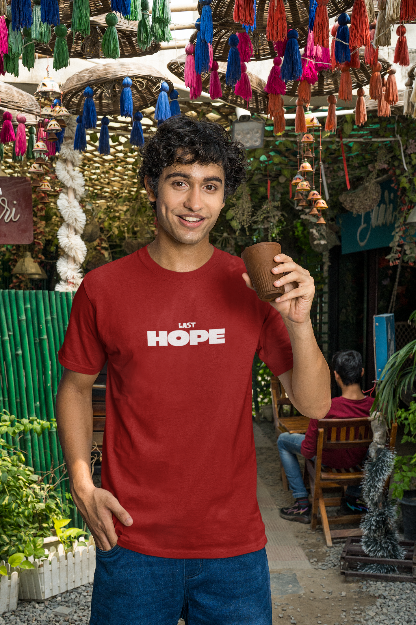 Last Hope Half Sleeve Maroon Round Neck T-Shirt for Men
