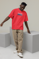 Old & Classic Half Sleeve Red Oversized T-Shirt for Men by Hello Swanky