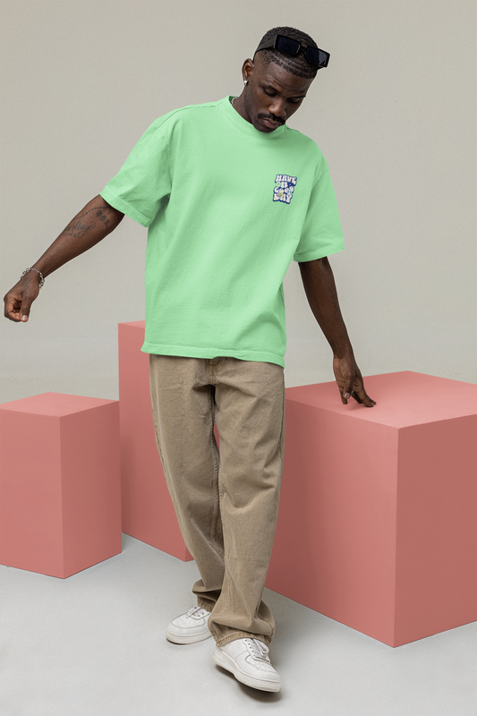 Good Day Unisex Saga Green Oversized T-Shirt Stylish Streetwear