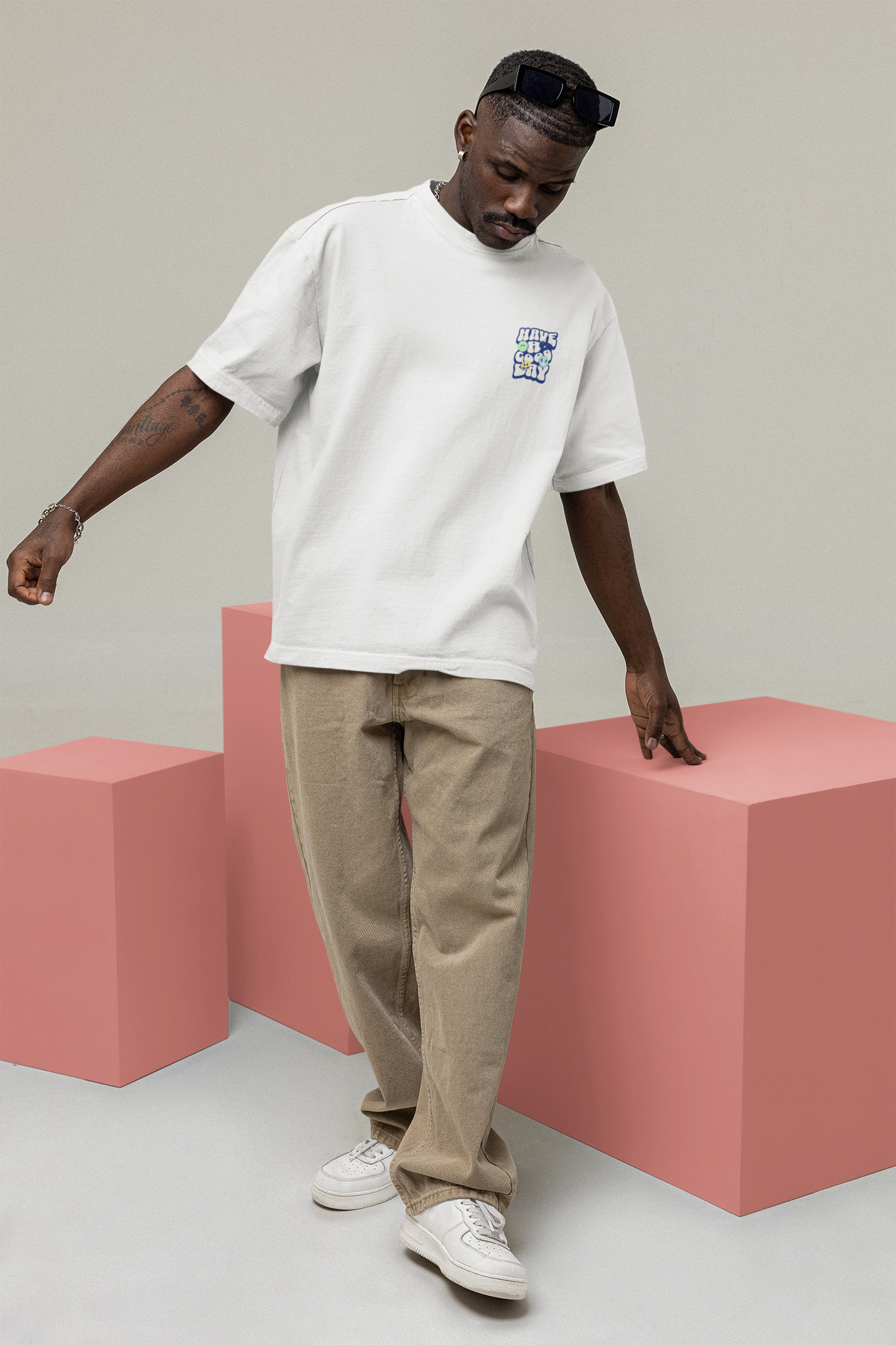 Good Day Unisex White Oversized T-Shirt
