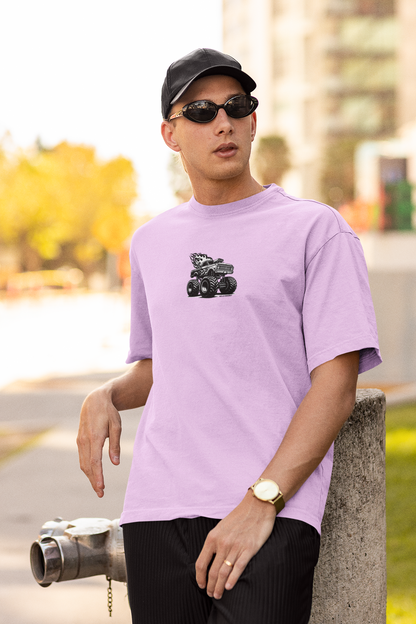 Monster Truck Lavender Oversized T-Shirt – Bold & Comfy Design