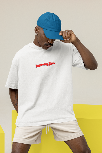 Hold & Hope Half Sleeve Oversized T-Shirt for Men White Tee