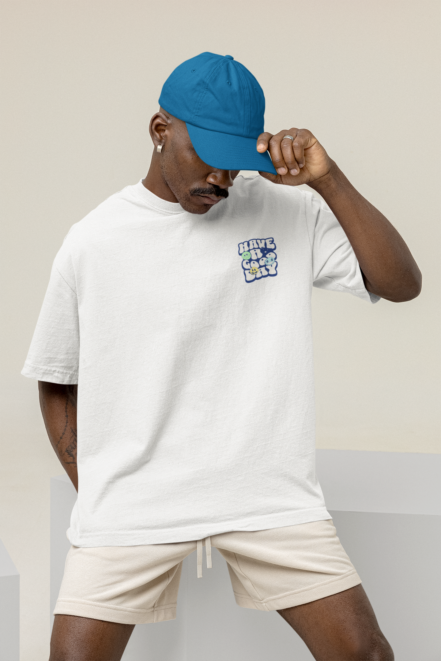 Good Day Unisex White Oversized T-Shirt