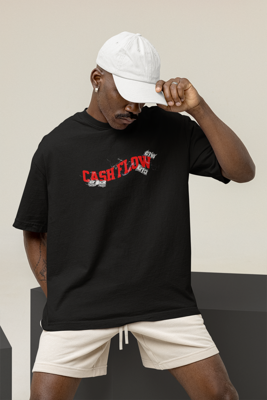 Cashflow Black Oversized T-Shirt Unisex Streetwear Style