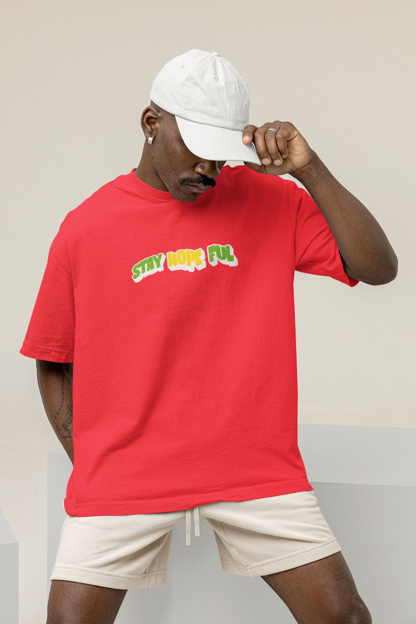 Hopeful Unisex Red Oversized T-Shirt | Comfortable & Stylish
