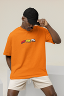 Hopeful Half Sleeve Orange Oversized T-Shirt for Men by Hello Swanky