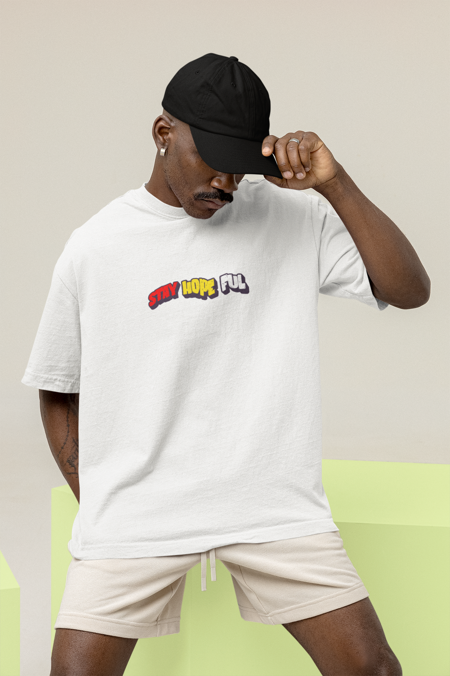 Hopeful Unisex White Oversized T-Shirt