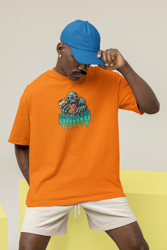 Grind unisex orange oversized t-shirt - s