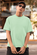 Hello Swanky Men's Plain Saga Green Oversized Half Sleeve T-Shirt - Round Neck