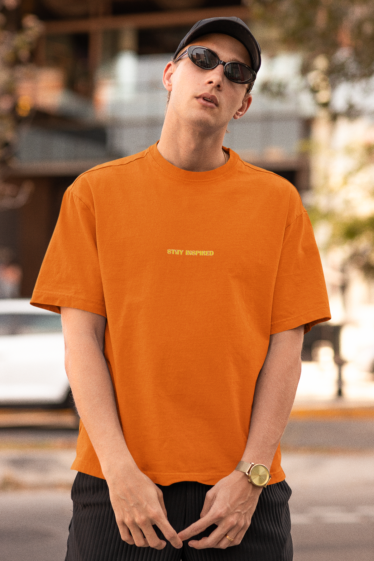 Rise Up Unisex Orange Oversized T-Shirt