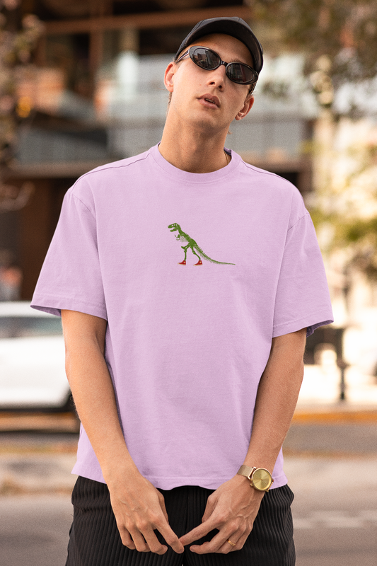 T-Rex Unisex Lavender Oversized T-Shirt Bold Dino Casual Wears