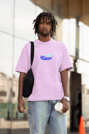 Eye Half Sleeve Lavender Oversized T-Shirt for Men by Hello Swanky