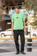 Galactic Horizons Half Sleeve Saga Green Oversized T-Shirt for Men by Hello Swanky