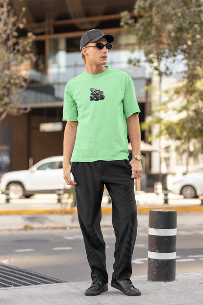 Monster Truck Saga Green White Oversized T-Shirt – Bold & Fun