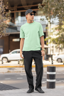 Hello Swanky Men's Plain Saga Green Oversized Half Sleeve T-Shirt - Round Neck