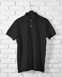 Bulk Unisex Polo T-shirts In Black Best For Custom Designs