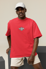 Space Unisex Red Oversized T-Shirt