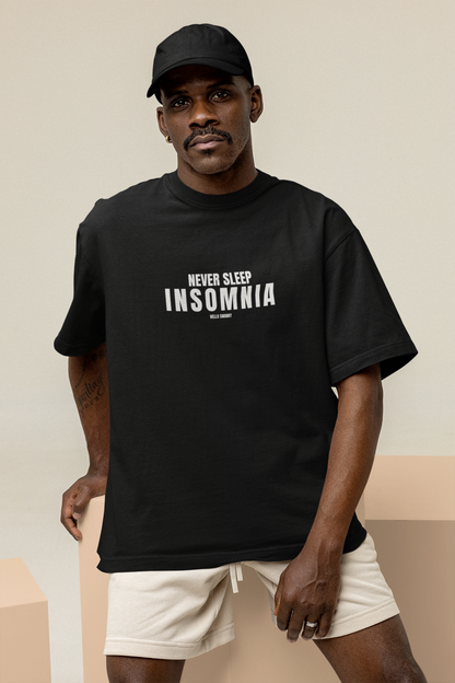 Insomnia Unisex Black Oversized T-Shirt Streetwear Style