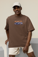 Old & Classic Half Sleeve Brown Oversized T-Shirt for Men by Hello Swanky