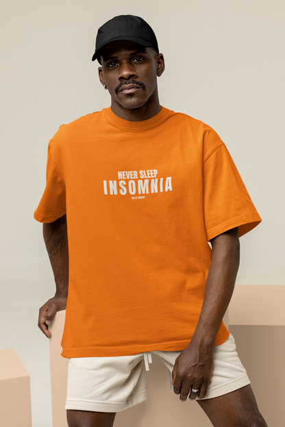 Insomnia Unisex Orange Oversized T-Shirt Streetwear Style