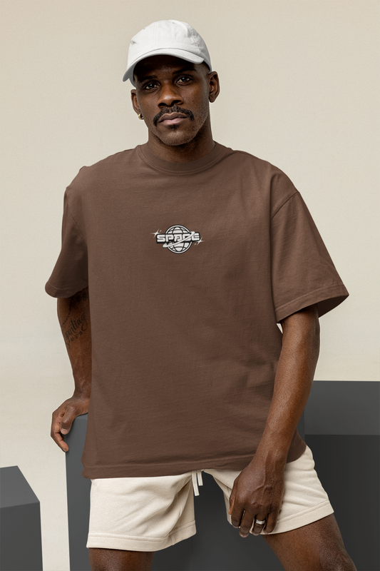 Space Unisex Brown Oversized T-Shirt