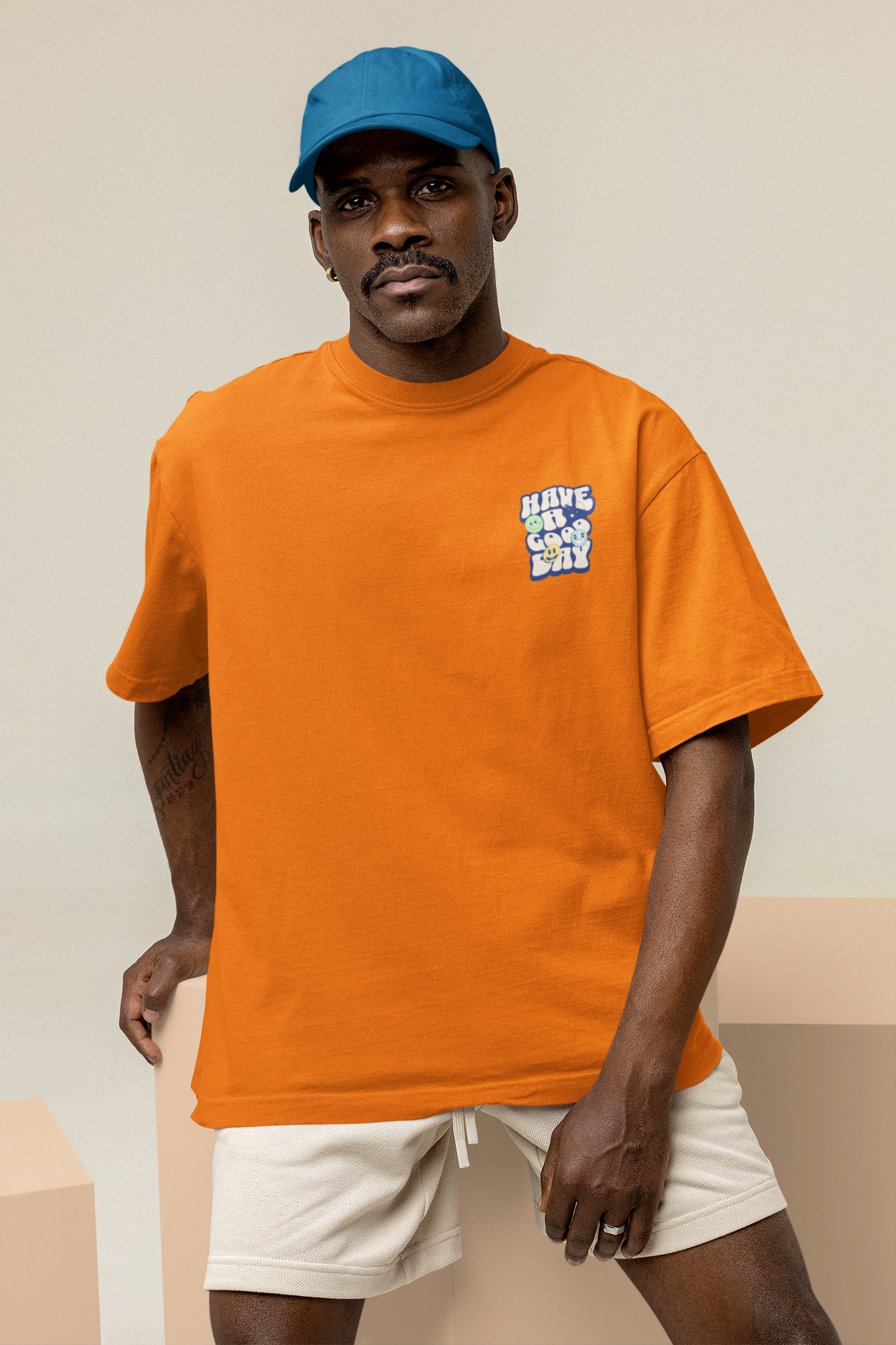 Good Day Unisex Orange Oversized T-Shirt Stylish Streetwear