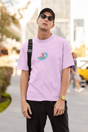 Great Day Half Sleeve Lavender Oversized T-Shirt for Men by Hello Swanky