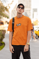 Truth Half Sleeve Orange Oversized T-Shirt for Men by Hello Swanky