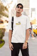 Holiday Half Sleeve White Oversized T-Shirt for Men by Hello Swanky