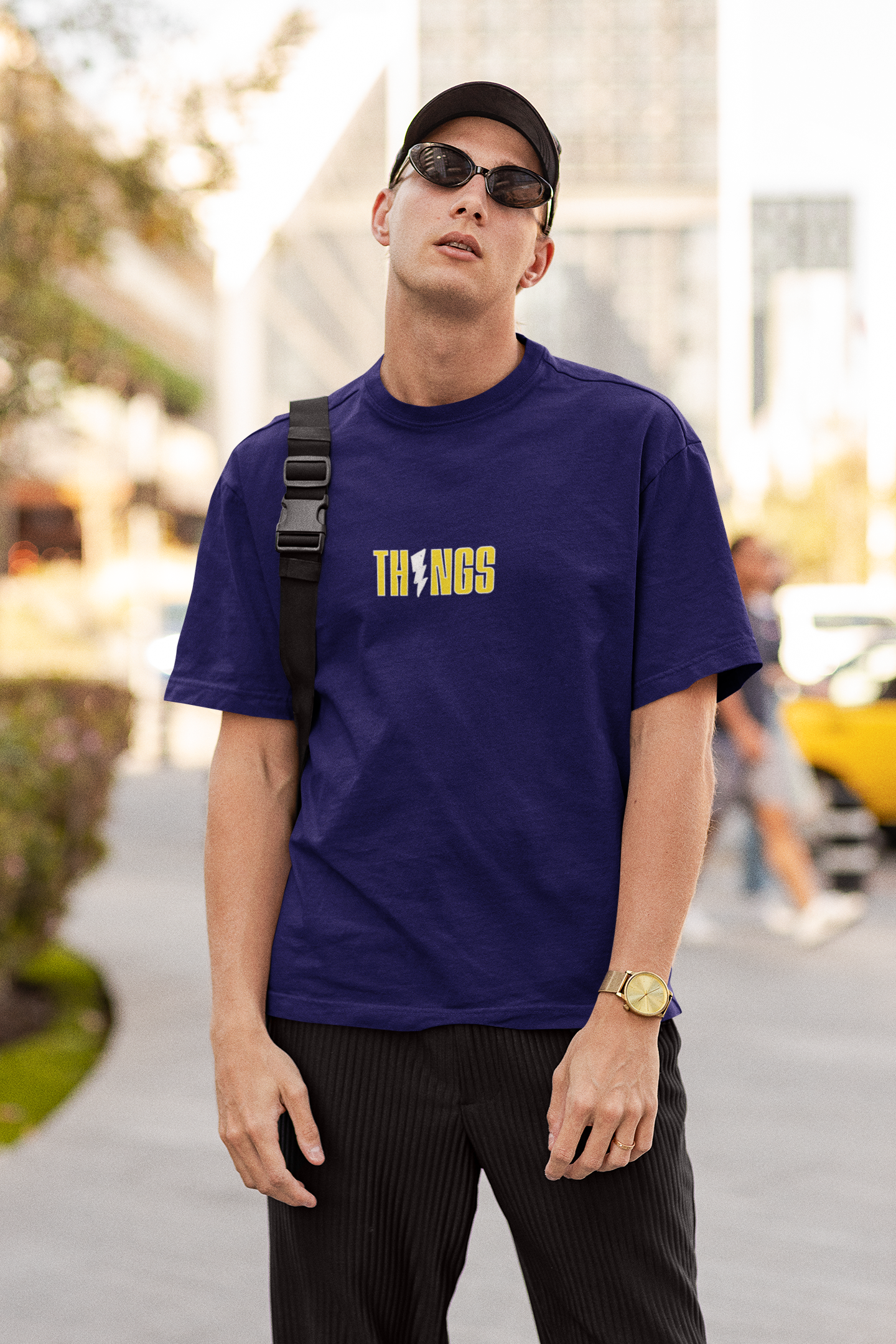 Good Things Unisex Navy Blue Oversized T-Shirt Stylish Streetwear