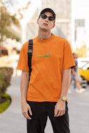 Crazy Ideas Half Sleeve Orange Oversized T-Shirt for Men by Hello Swanky