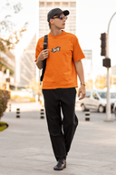 Truth Half Sleeve Orange Oversized T-Shirt for Men by Hello Swanky