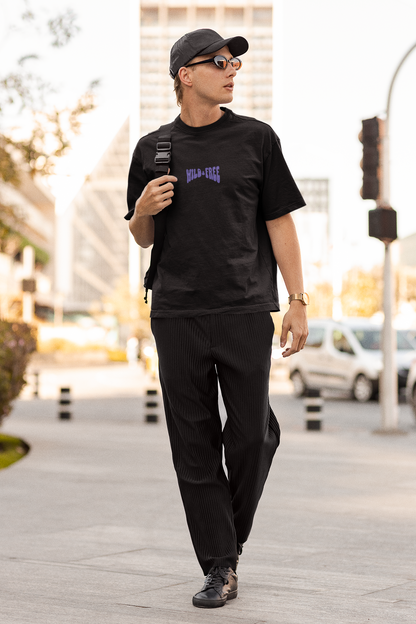 Wild & free unisex black oversized t-shirt
