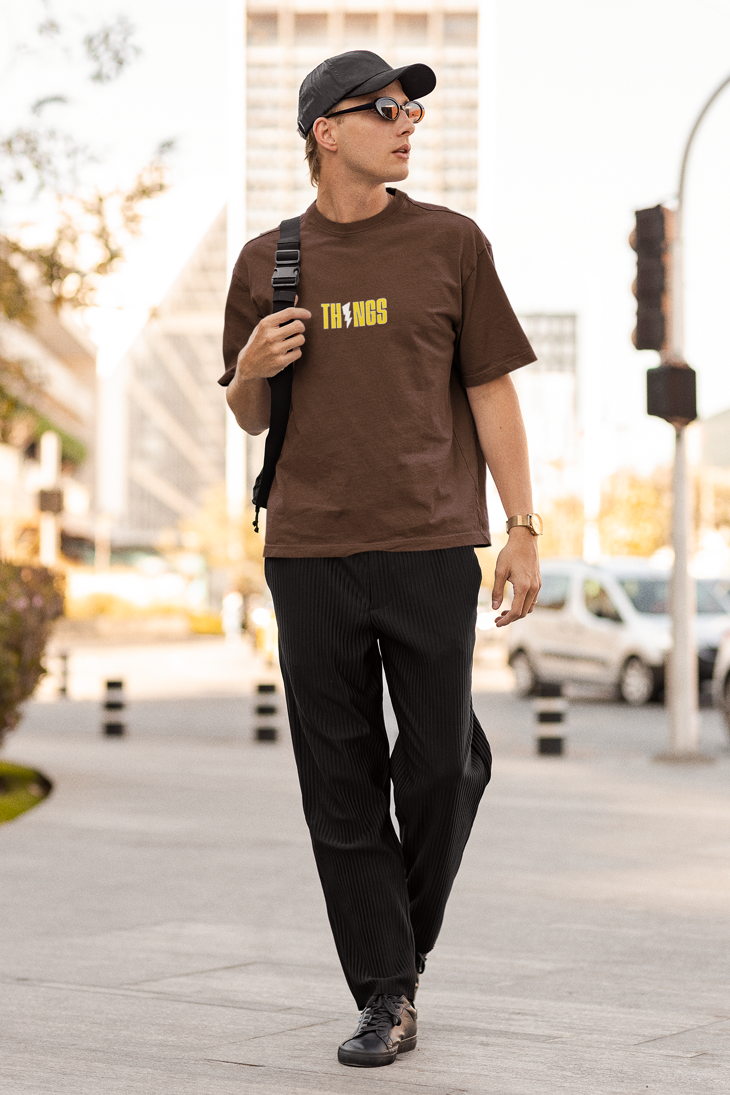 Good Things Unisex Brown Oversized T-Shirt Stylish Streetwear
