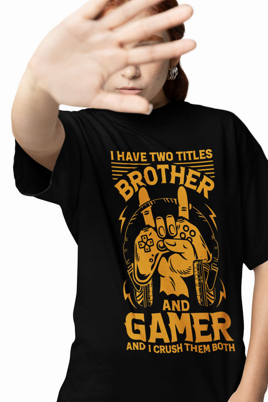Gamer Brother Oversized T-Shirts Cool Casual Streetwear