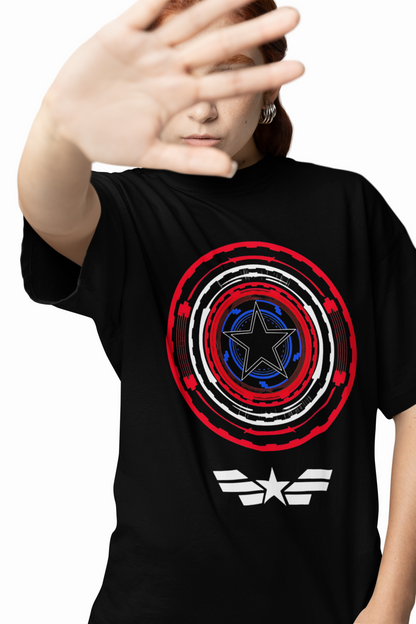 Captain America Army Oversized T-Shirt Streetwear Style Tee