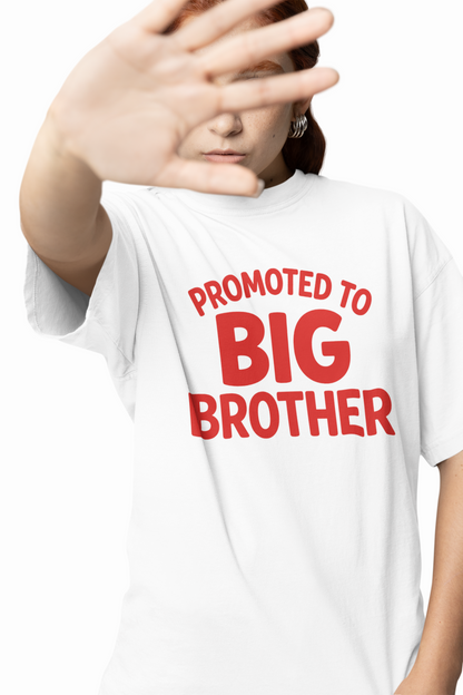 Promoted Big Brother White Oversized T-Shirt Casual Wear Tees