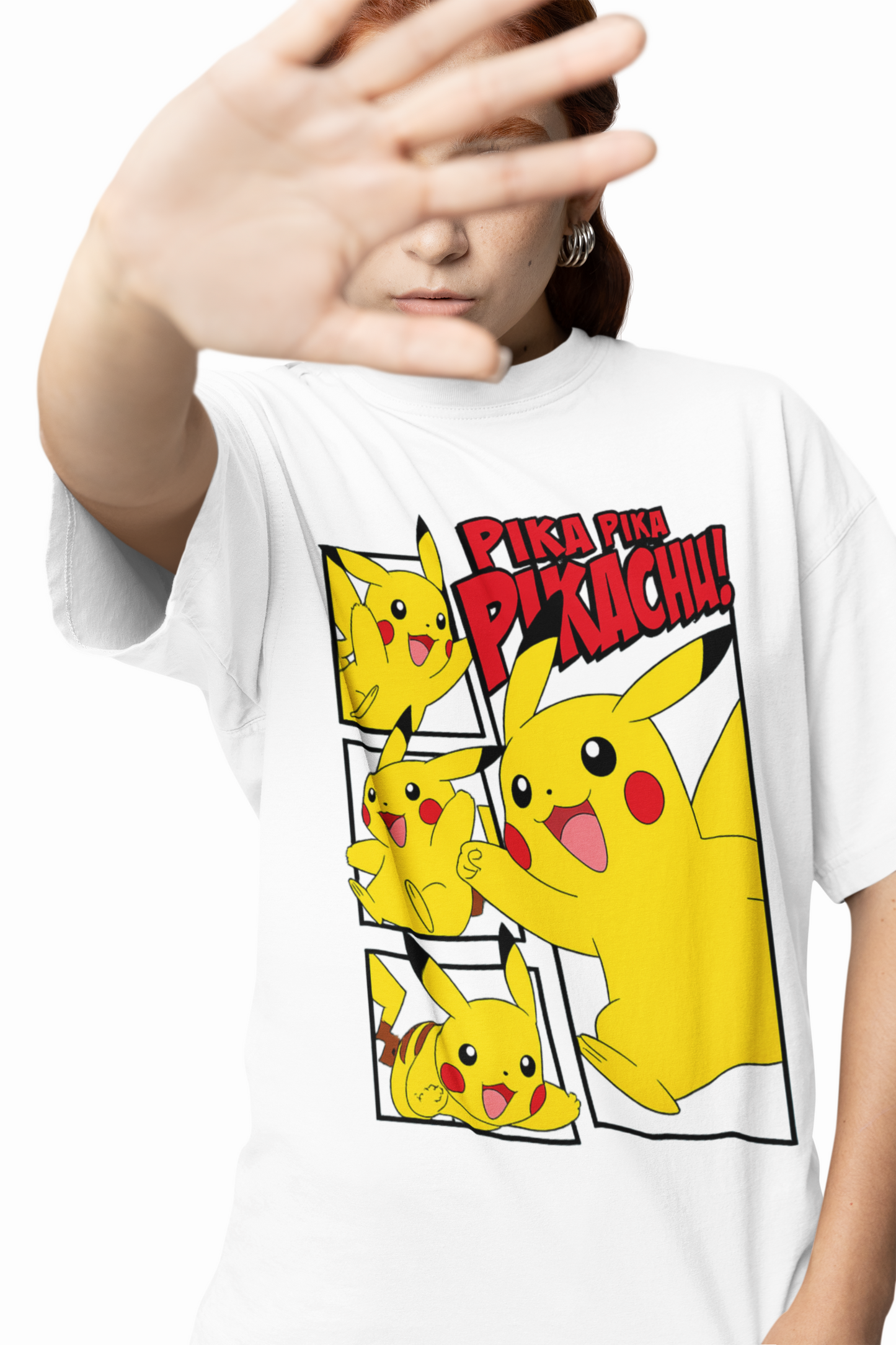 Pika Pika Pikachu Oversized T-Shirts – Fun Anime Style