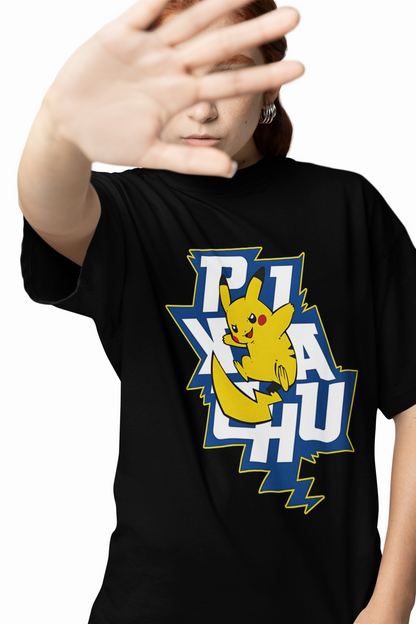 Thunder Pikachu Oversized T-Shirts Anime Graphic Streetwear Tee