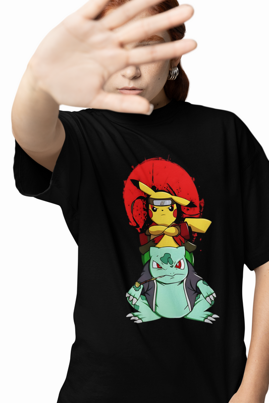 Bulbasaur Pikachu Oversized T-Shirts – Cute Anime Streetwear